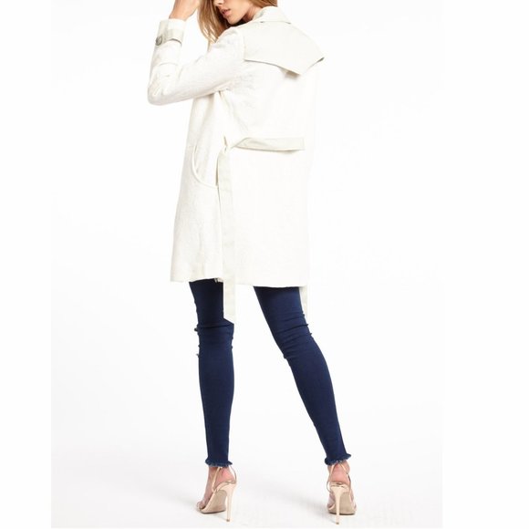 Aratta Jordan B Coat NWT • Large • Lace Long Sleeve Belt Pockets White Fall - Picture 5 of 7